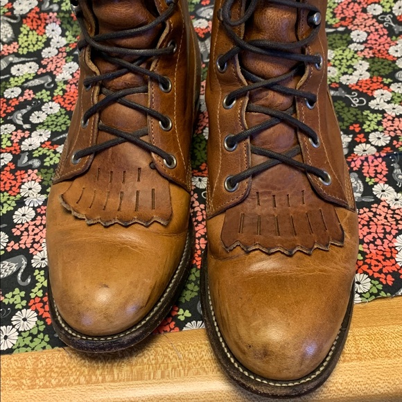 Vintage Justin Brown Leather Kiltie Lace Up Boots - Women’s size 6.5 - Picture 4 of 11